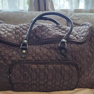 31 Brand Quilted Brown Rolling Bag